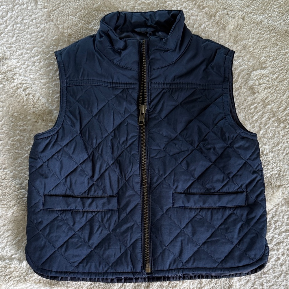 Crewcuts Navy Quilted Vest - XXS (2-3T)